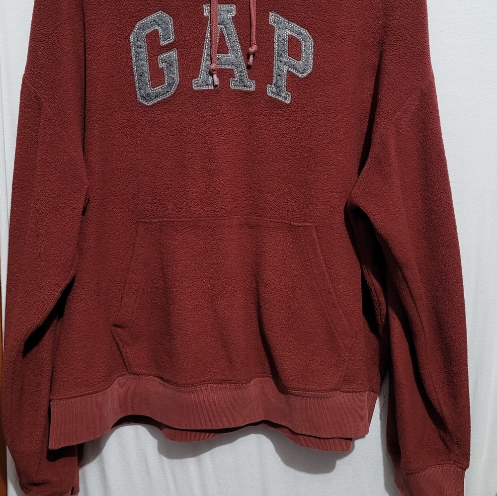 vintage y2k maroon gap sweatshirt hoodie pull on - Picture 13 of 14